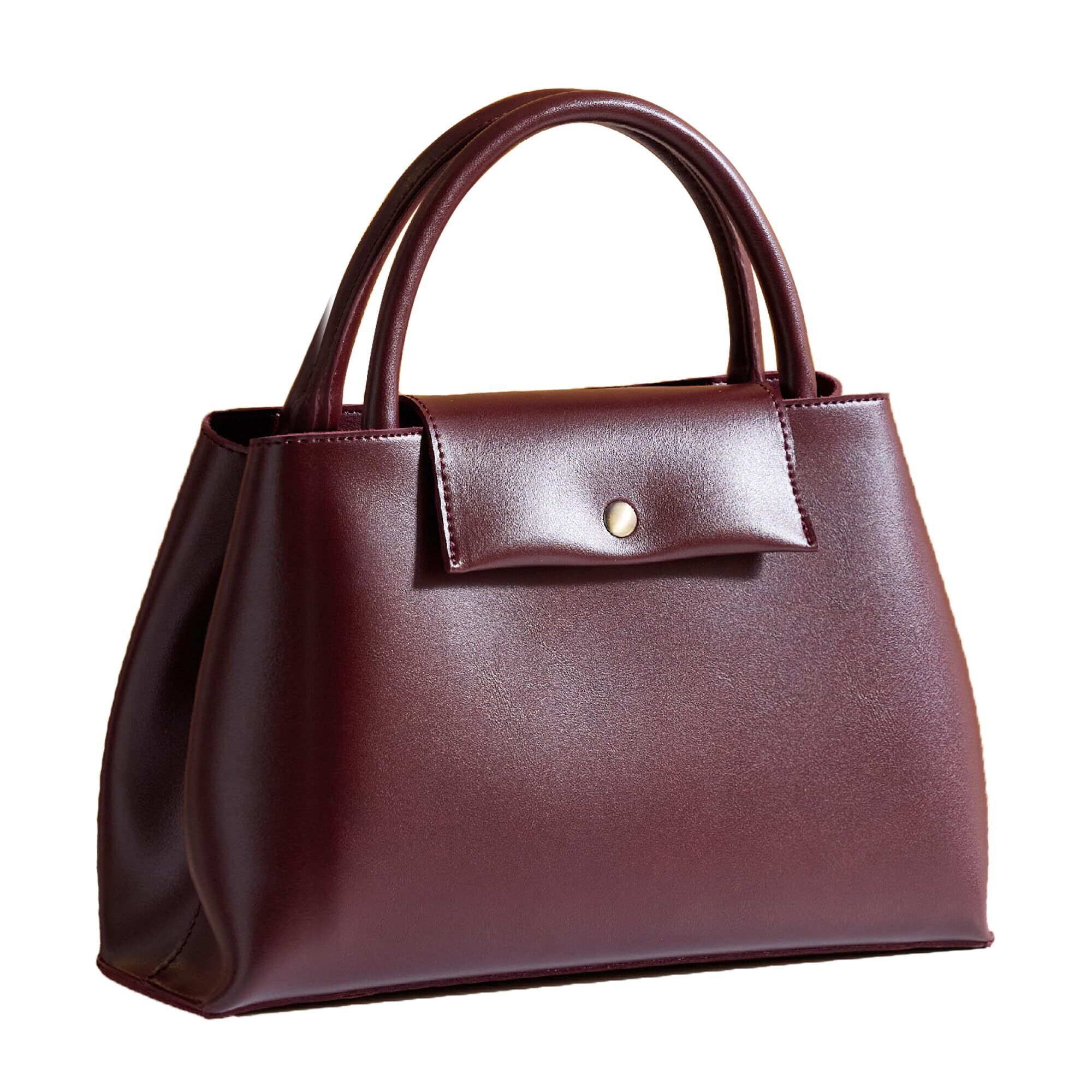 3730 Vintage Vegan Leather Shopping Bag Red